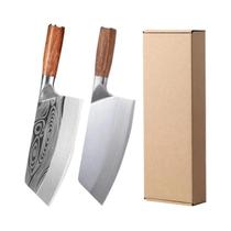 Conjunto de Facas de Chef Japonesas Profissionais - Santoku, Cutelo e Faca para Filé