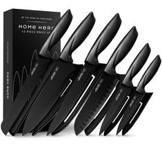 Conjunto de facas de cozinha Home Hero de aço inoxidável de alto carbono, 12 unidades