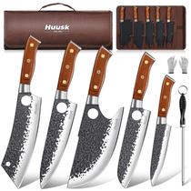 Conjunto de Facas de Cozinha Huusk em Aço Carbono Forjado à Mão 8 Peças Conjunto de Facas de Cozinha Huusk em Aço Carbono Forjado à Mão 8 Peças