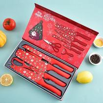 Conjunto De Facas De Cozinha Natalinas 6 Pecas