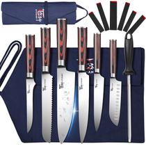 Conjunto de facas de cozinha SYOKAMI 14 peças de aço inoxidável Pakkawood Conjunto de facas de cozinha SYOKAMI 14 peças de aço inoxidável Pakkawood