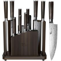 Conjunto de Facas de Cozinha SYOKAMI com 15 Peças, Bloco Magnético com Afiador Conjunto de Facas de Cozinha SYOKAMI com 15 Peças, Bloco Magnético com Afiador