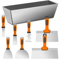 Conjunto de facas de drywall Matework, 8 peças de aço inoxidável com panela de lama