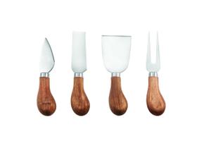 Conjunto de facas de queijo Twine Gourmet em aço inoxidável e madeira, 4 unidades