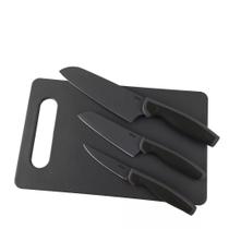 Conjunto de facas e tabua 4 pecas pecas em aco inox preto oster slice craft - preto ean: 085081154682
