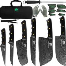 Conjunto de Facas FULLHI Chef - Aço Damasco Black Panther