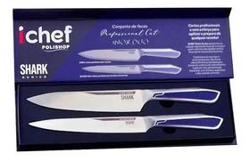 Conjunto De Facas Ichef Professional Cut Inox Duo Polishop Inox Conjunto De Facas Ichef Professional Cut Inox Duo Polishop Inox