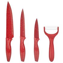 Conjunto de Facas Inox Candy Color 4 Peças, Vermelho