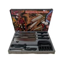 Conjunto de Facas Iron 8 Peças Cozinha do Chef Cutelo Legumes Tesoura Kehome Churrasco Carne