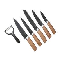 Conjunto de Facas Montenegro 6 Peças Cozinha Churrasco do Chef Pão Legumes Descascar Kehome Carne Frango