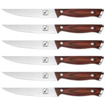 Conjunto de facas para bife, 6 unidades japonesas, serrilhadas em aço HC