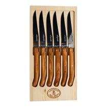 Conjunto de facas para bife Jean Dubost Laguiole Olive Wood 6 peças Conjunto de facas para bife Jean Dubost Laguiole Olive Wood 6 peças