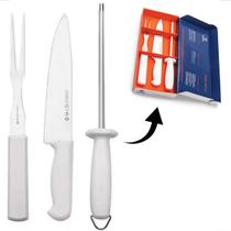 Conjunto de facas para churrasco 3 peças branco mundial 7800-3hb