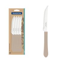 Conjunto de Facas para Churrasco Cabos de Polipropileno Cinza 12 Peças