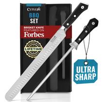 Conjunto de Facas para Churrasco Cutluxe 30cm para Brisket e Afiador de 25cm