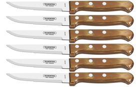 Conjunto de Facas para Churrasco Jumbo Tramontina em Aço Inox com Cabo Natural Polywood 6 Peças Conjunto de Facas para Churrasco Jumbo Tramontina em Aço Inox com Cabo Natural Polywood 6 Peças