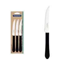 Conjunto De Facas Para Churrasco Leme Com Lâminas Em Aço Inox E Cabo Preto 3 Peças Conjunto De Facas Para Churrasco Leme Com Lâminas Em Aço Inox E Cabo Preto 3 Peças
