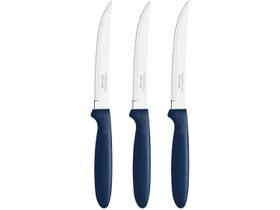 Conjunto de Facas para Churrasco Tramontina Ipanema com Laminas em Aço Inox e Cabos de Polipropileno Azul 3 Peças