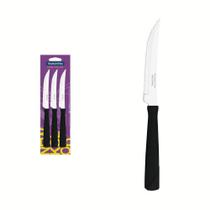 Conjunto De Facas Para Churrasco Tramontina New Kolors Em Aço Inox E Cabo Preto 3 Peças Tramontina