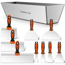 Conjunto de facas para drywall THINKWORK, 10 unidades de espátula de aço inoxidável Conjunto de facas para drywall THINKWORK, 10 unidades de espátula de aço inoxidável