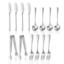 Conjunto de facas para espalhar geleia de manteiga de queijo, 14 peças, conjunto de aço inoxidável