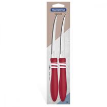 Conjunto de Facas para Tomate Tramotina CoreCor com Laminas em Aço Inox e Cabos de Polipropileno Vermelho 2 Peças Conjunto de Facas para Tomate Tramotina CoreCor com Laminas em Aço Inox e Cabos de Polipropileno Vermelho 2 Peças