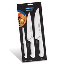 Conjunto de Facas Premium Tramontina em Aço Inox com 3 Peças Conjunto de Facas Premium Tramontina em Aço Inox com 3 Peças