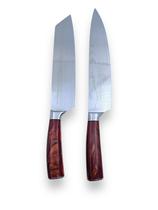 Conjunto de Facas Profissionais Aço Inox Acabamento Damasco