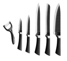 Conjunto De Facas Profissional Preta - 6 Peças