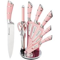 Conjunto de Facas RETROSOHOO 9 Peças em Aço Inoxidável Rosa Conjunto de Facas RETROSOHOO 9 Peças em Aço Inoxidável Rosa
