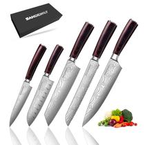Conjunto de facas SANDEWILY, 5 peças de aço japonês Chef Ultra Sharp Conjunto de facas SANDEWILY, 5 peças de aço japonês Chef Ultra Sharp