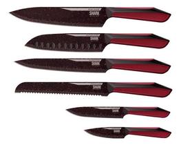 Conjunto De Facas Special Cut Red Ichef Polishop Shark Serie Cor Vermelho