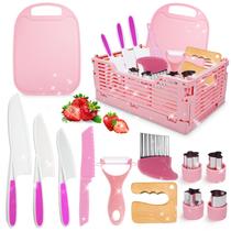 Conjunto de facas Windidi Kids para cozinhar de verdade com cesta, 13 unidades