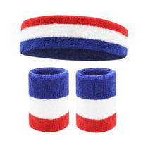 Conjunto De Faixa De Cabeça E Pulso Em Tecido De Toalha Que Absorve Suor