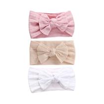 Conjunto de Faixa de Cabelo de Malha com Cabo de Nylon Elástico para Meninas