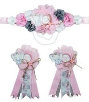 Conjunto de faixa de maternidade para chá de bebê, rosa Elephant Mom to Be Daddy Conjunto de faixa de maternidade para chá de bebê, rosa Elephant Mom to Be Daddy
