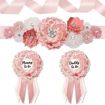 Conjunto de faixa e corpete de maternidade Mecholey Pink Flower Design