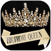 Conjunto de faixa e tiara de aniversário COCIDE BIRTHDAY QUEEN para mulheres
