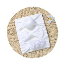 Conjunto De Faixas De Cabeça Para Bebê 3 Peças Laço Infantil Cor Sólida Joia De Flor Acessório De