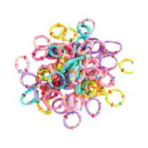 Conjunto De Faixas De Cabelo Coloridas Elásticas 50 Peças Estilo Bambu Para Crianças, Mulheres E