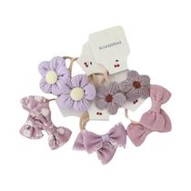 Conjunto De Faixas De Cabelo Coloridas Em Forma De Flor, Faixas De Poliéster Macias Para Uso Casual,