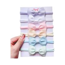 Conjunto De Faixas De Cabelo Com Laço De Renda Elástica Para Meninas, 6 Peças, Acessórios De Cabelo