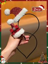 Conjunto De Faixas De Cabelo De Natal Femininas 2 Peças Acessório De Festa Fashionável E Versátil