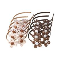 Conjunto De Faixas De Cabelo De Tecido Floral Para Meninas, Faixas De Cabelo Com Flores Fofas,