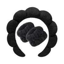 Conjunto De Faixas De Cabelo Femininas De Esponja Macia 3 Peças, Faixa De Cabelo Bolha Para
