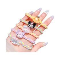 Conjunto De Faixas De Cabelo Sanrio Para Meninas, 5 Peças, Alta Elasticidade, Acessórios De Cabelo