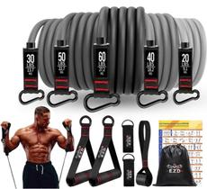 Conjunto de faixas de exercícios com alças e acessórios