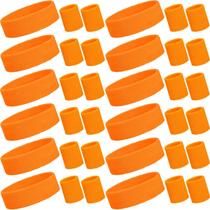 Conjunto de faixas de moletom Bememo Neon para crianças, pulseira de cabeça laranja