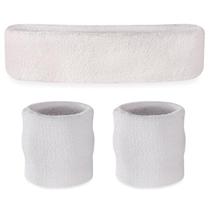 Conjunto de faixas de moletom Suddora Moisture Wicking, 2 pulseiras, 1 faixa de cabeça