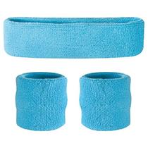 Conjunto de faixas de moletom Suddora Moisture Wicking, 2 pulseiras, 1 faixa de cabeça